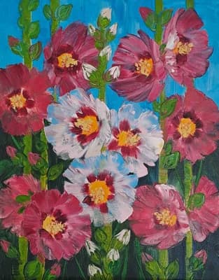 Hollyhocks - V by Swati Kale