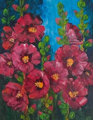 Hollyhocks - VIII by Swati Kale