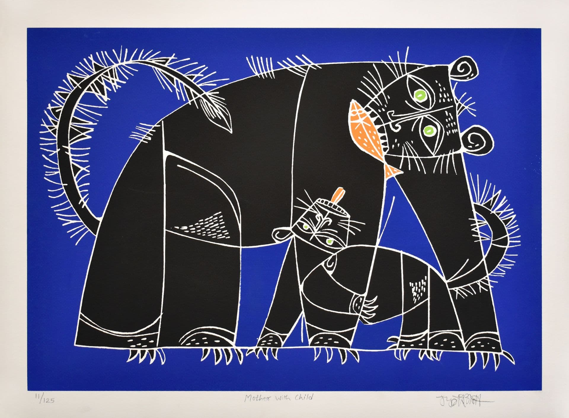 Mother with Child by Jyothi Bhatt by Jyothi Bhatt