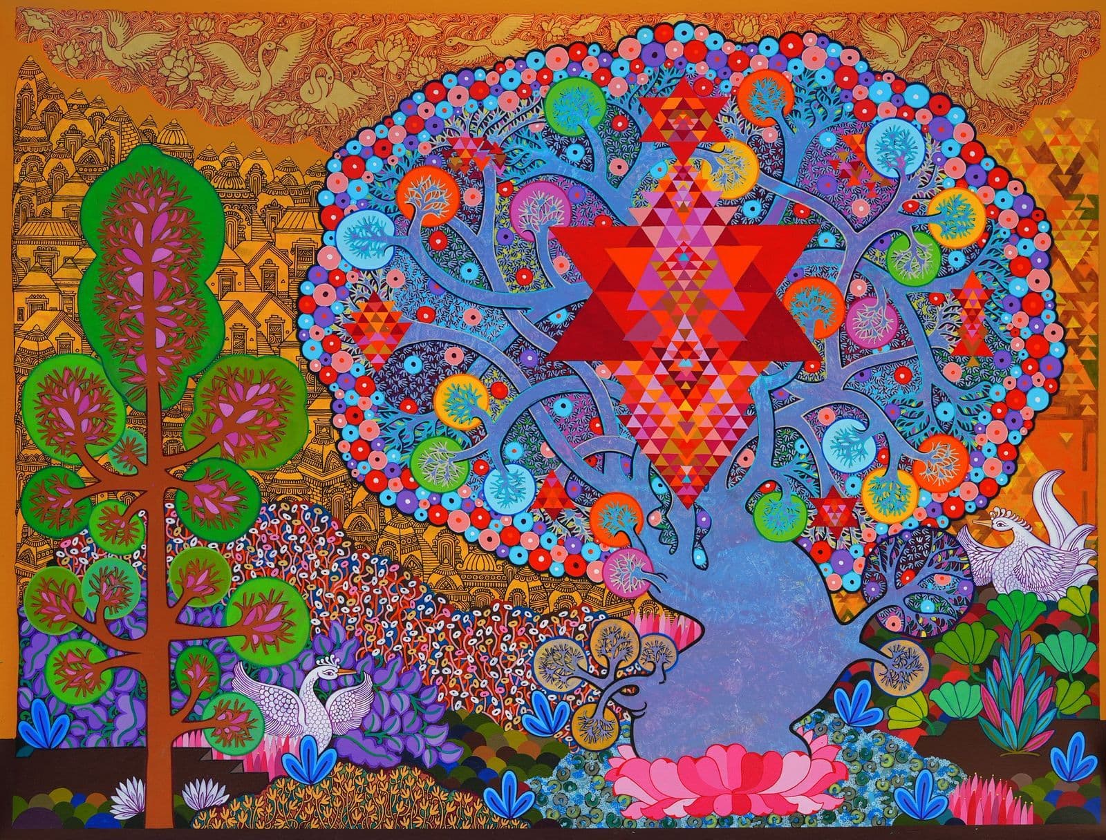Maha Lakshmi Sri Yantra in Bloom by Chandra Morkonda