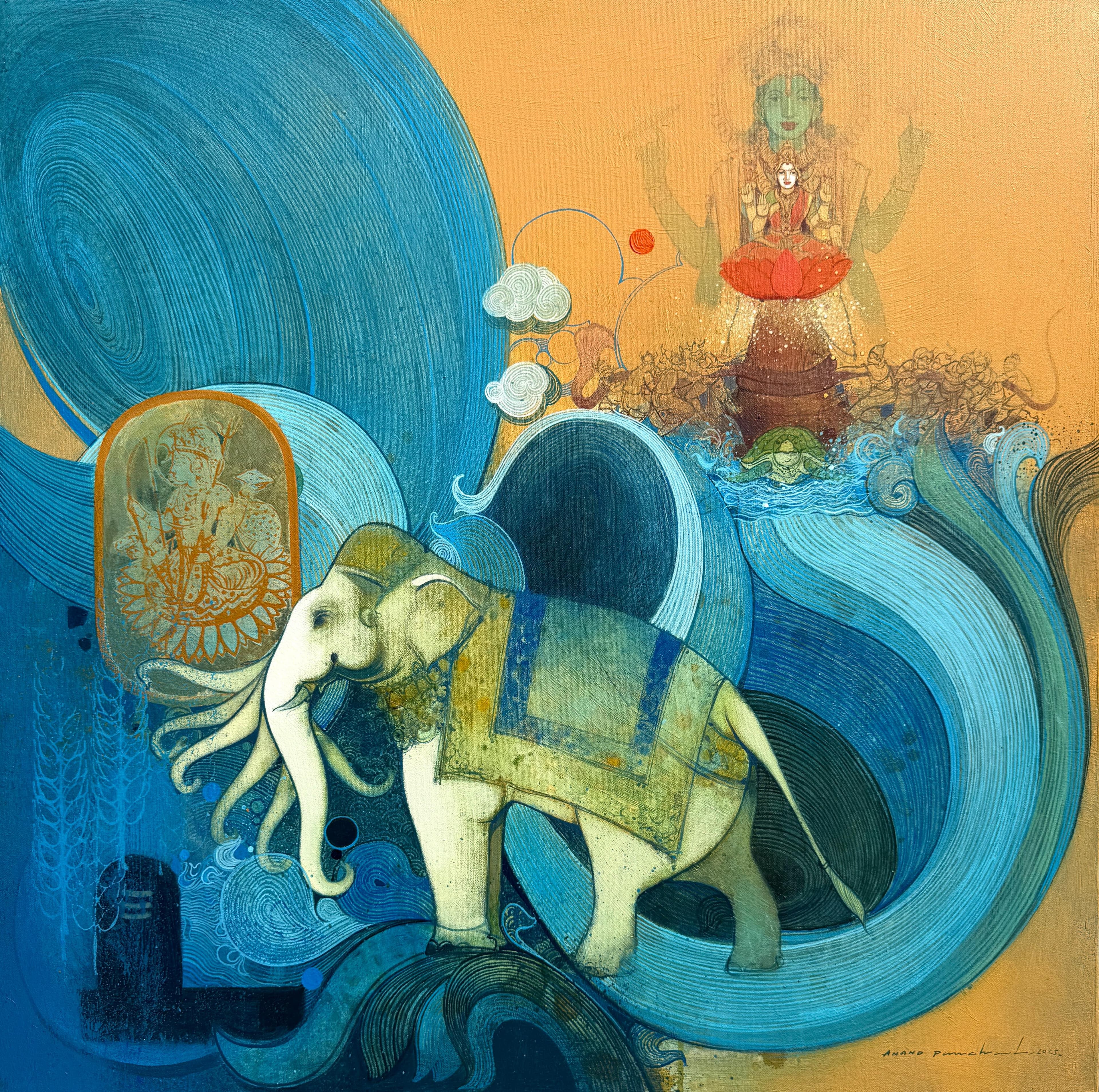 Samudra Manthan - The Arrival of Airavat by Anand Panchal