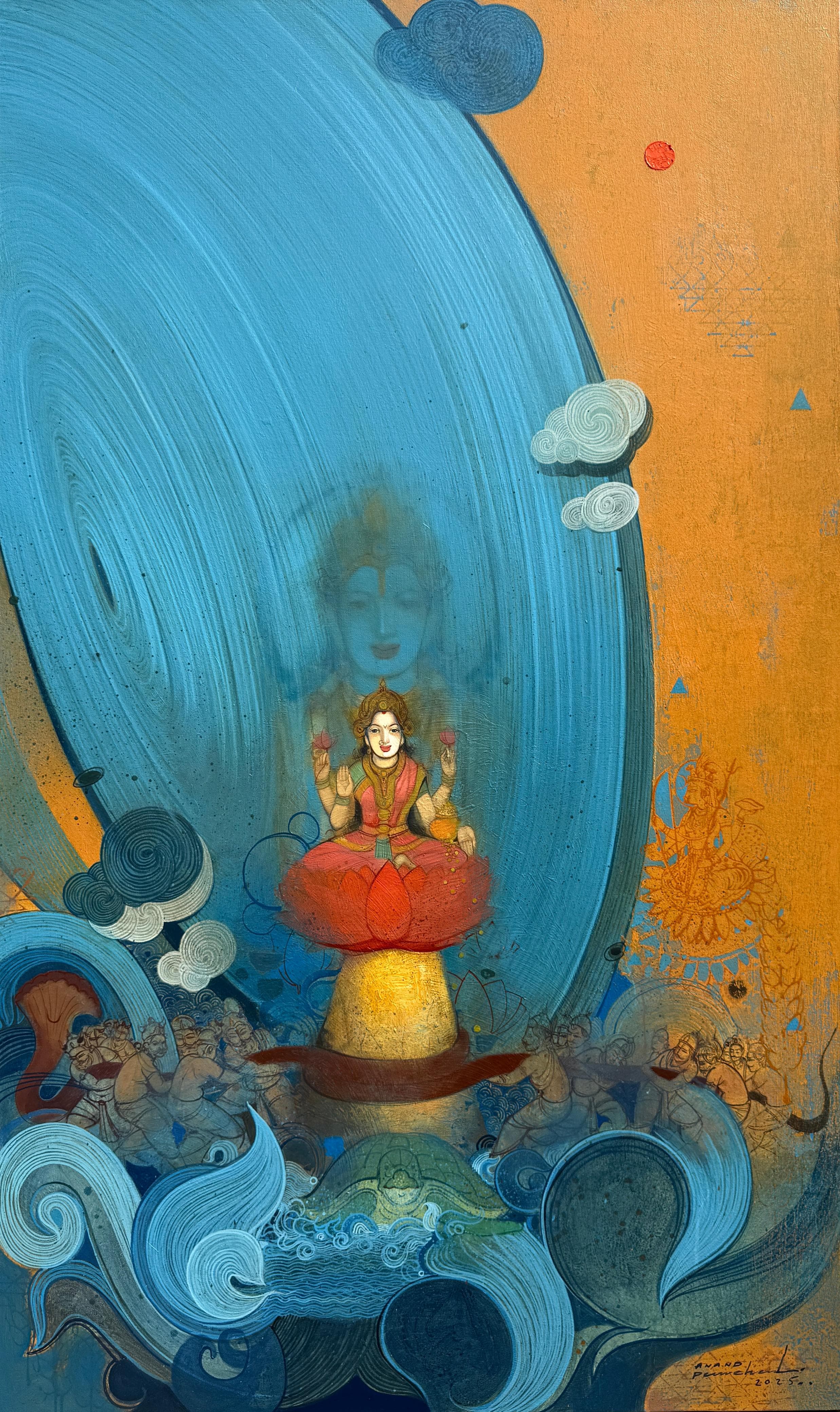 Samudra Manthan - Lakshmi Rises from the Ocean by Anand Panchal