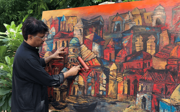 Photo essay titled "A Glimpse into One of the Most Exceptional Contemporary Artists of India"